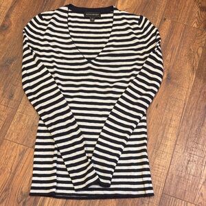 Banana Republic Black and White Striped Long Sleeve Top Sweater Womens XS